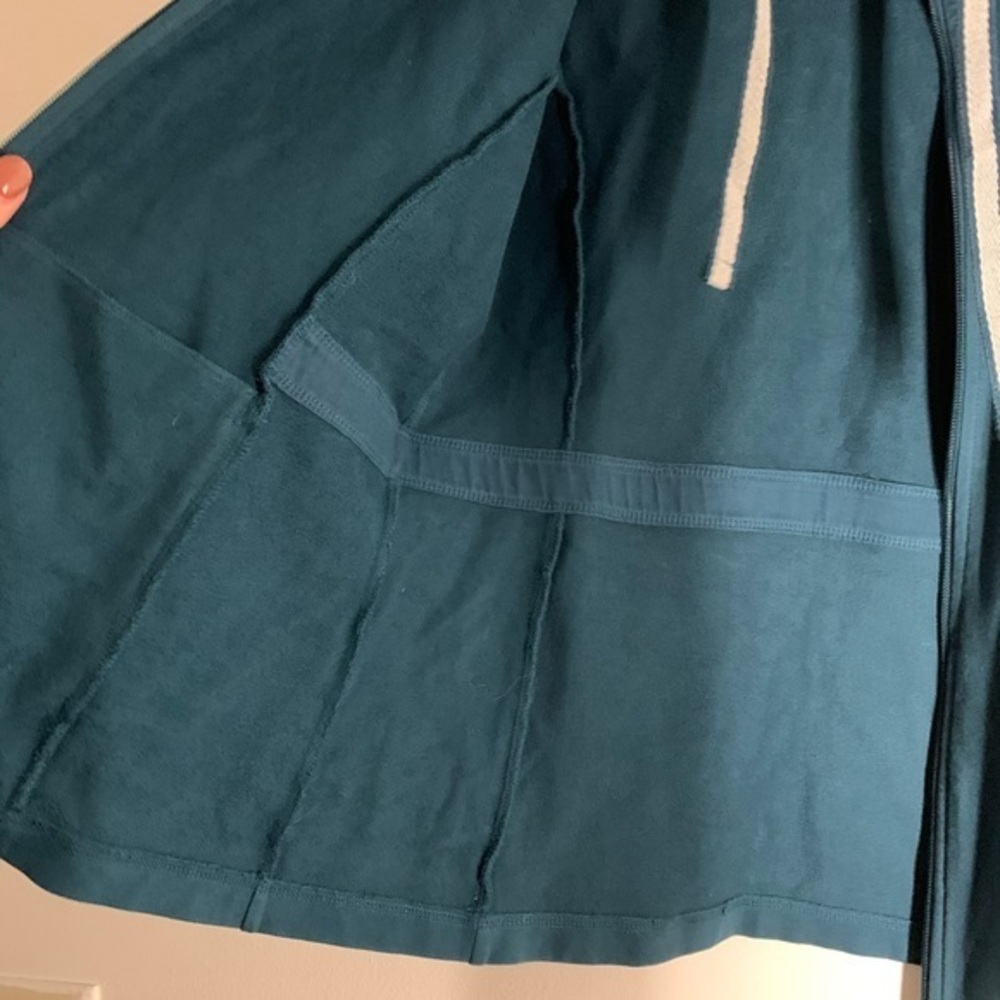 Talbots Teal Collared Front Zip Up Jacket Medium - image 6